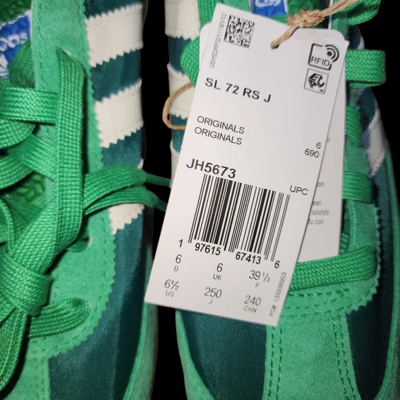 Unisex Adidas Green And White SL 72 RS Shoes - Picture 5 of 12